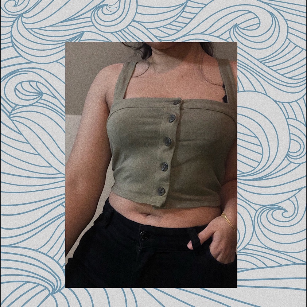 Olive halter top